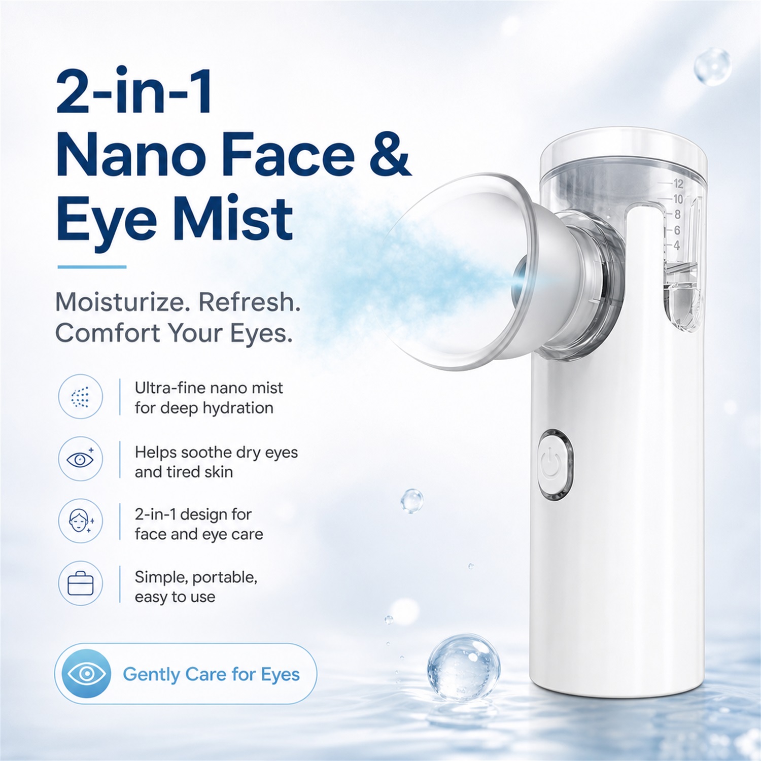 Face Steamer - Oog Nano Bevochtiger Vernevelaar Oogstomer Verlicht